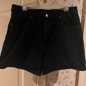 Nasty Gal Black Denim High Waisted Shorts, Size 12